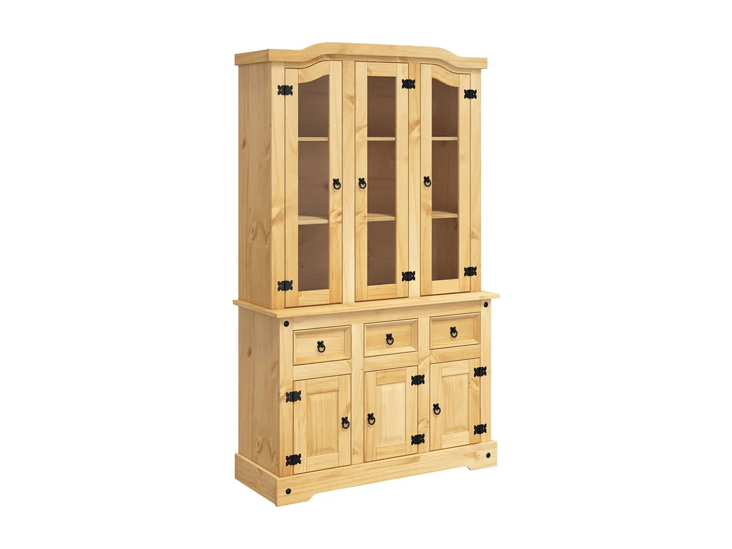Buffet haut Corona miel 112x43x196 cm bois massif de pin
