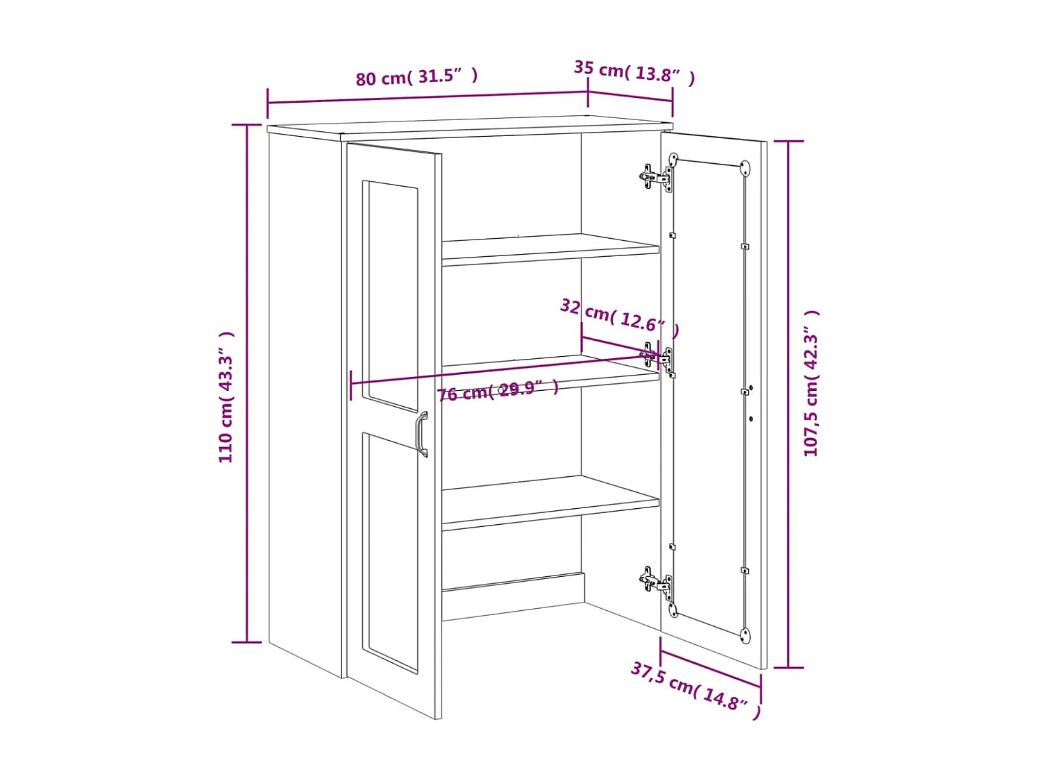 Dessus pour buffet VIKEN blanc bois de pin solide