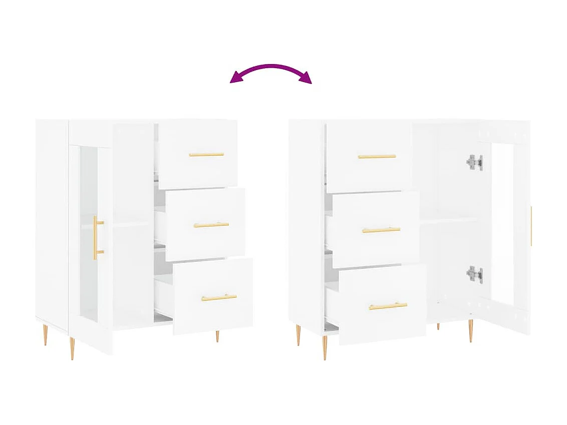 Buffet blanc 69,5x34x90 cm bois d'ingénierie