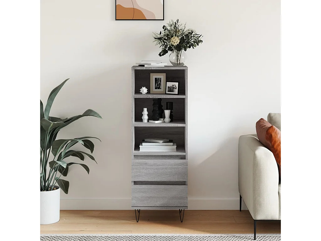 Buffet haut Sonoma gris 40x36x110 cm Bois d'ingénierie