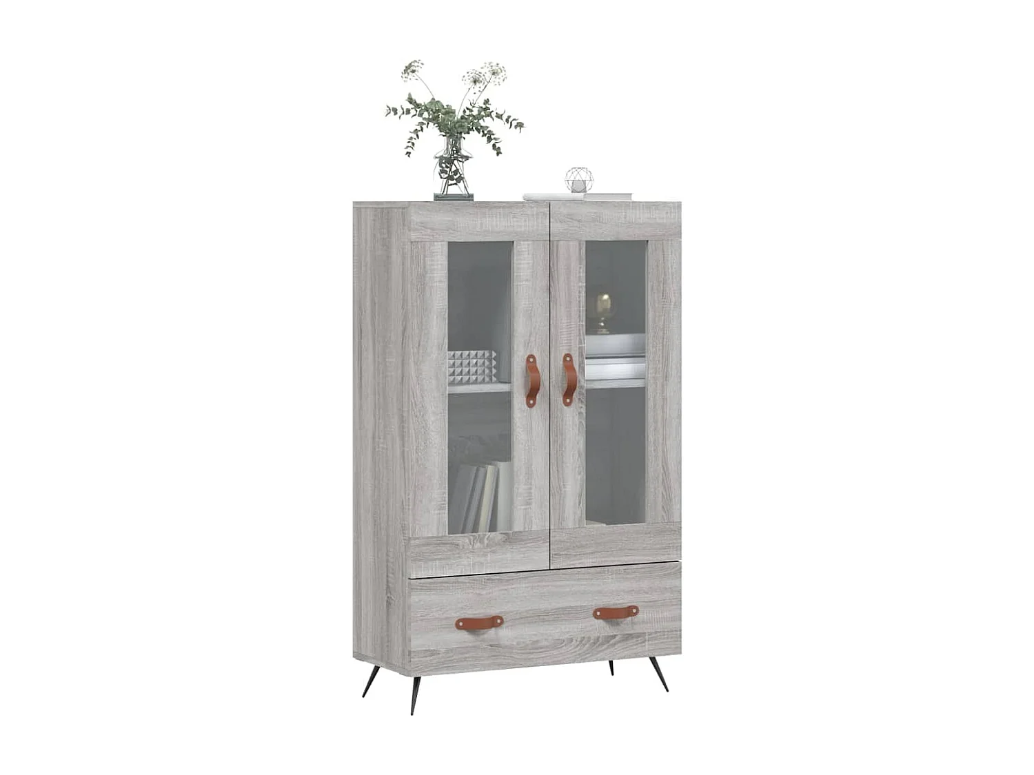 Buffet haut sonoma gris 69,5x31x115 cm bois d'ingénierie