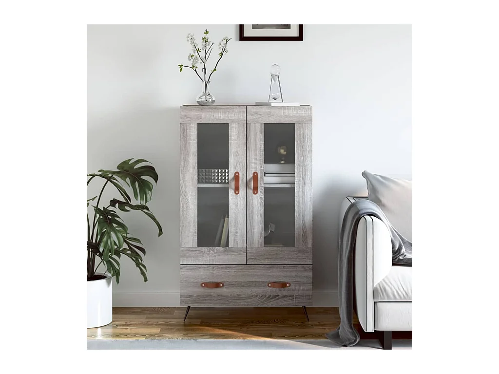 Buffet haut sonoma gris 69,5x31x115 cm bois d'ingénierie