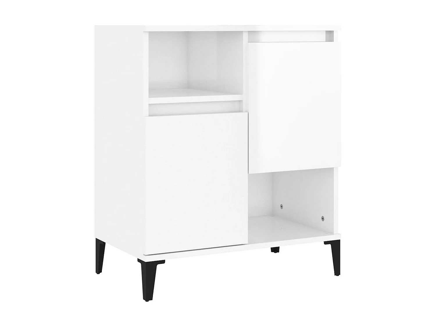 Buffets 2 pièces blanc brillant 60x35x70 cm bois d'ingénierie