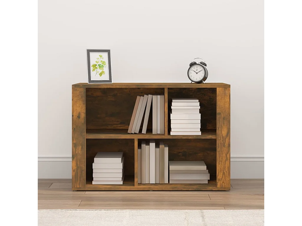 Aparador madera contrachapada color roble ahumado 80x30x54 cm