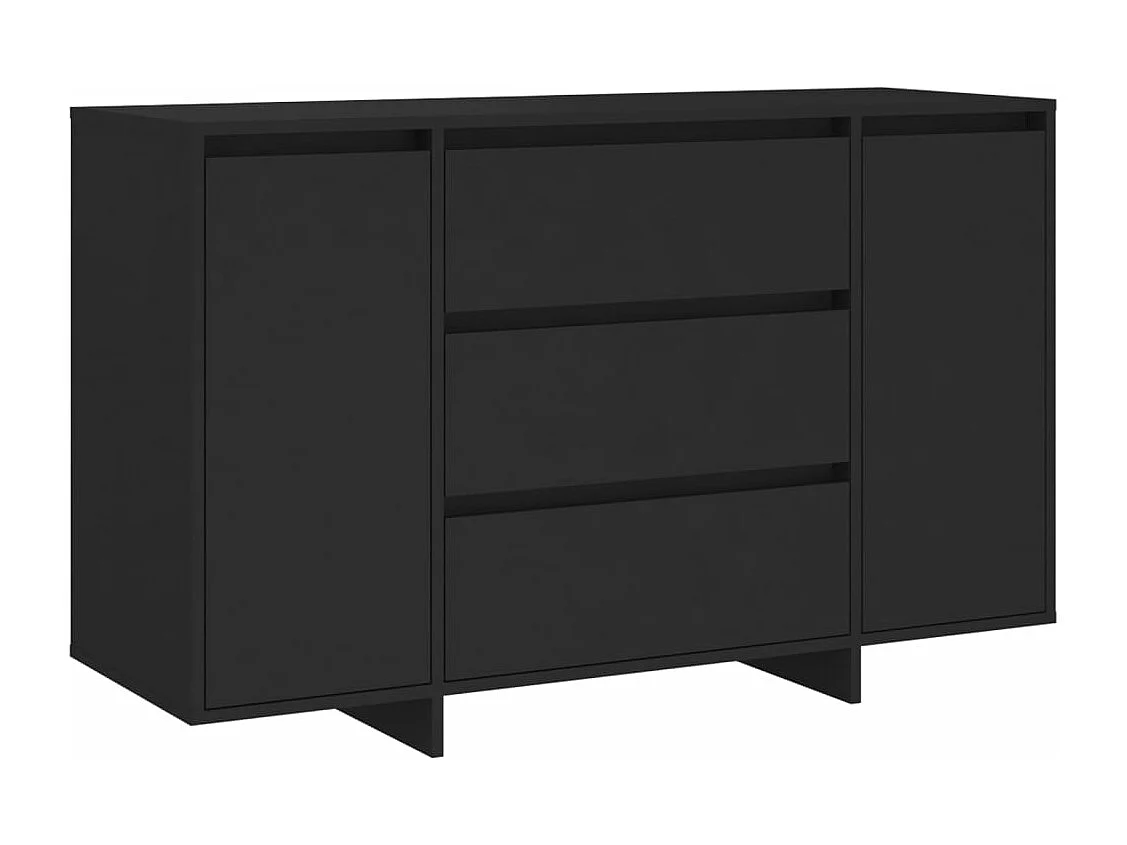 Buffet avec 3 tiroirs Noir 120x41x75 cm Aggloméré