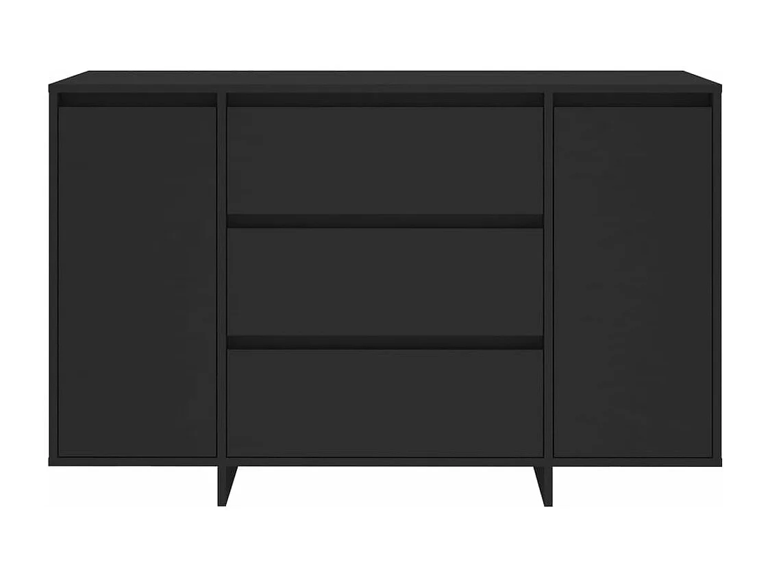 Aparador con 3 cajones madera contrachapada negro 120x41x75 cm