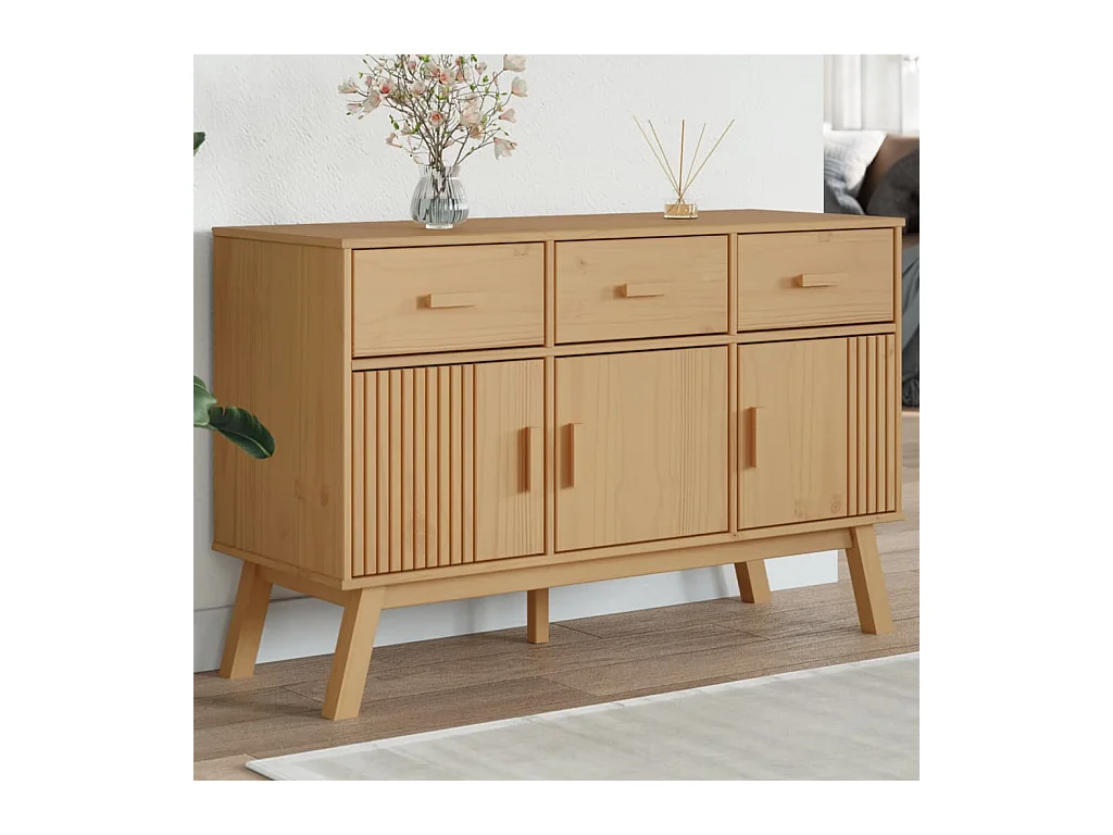 Buffet OLDEN marron 114x43x73,5 cm bois massif de pin