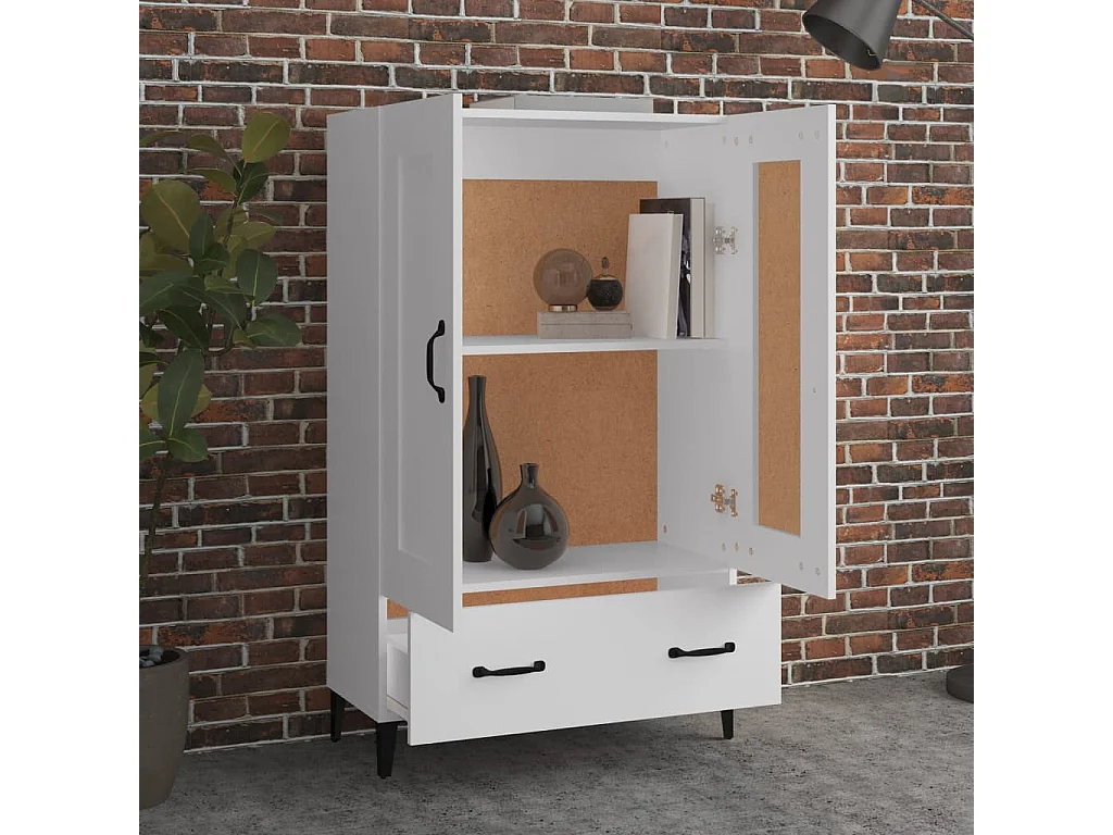 Buffet haut Blanc 70x31x115 cm Bois d'ingénierie