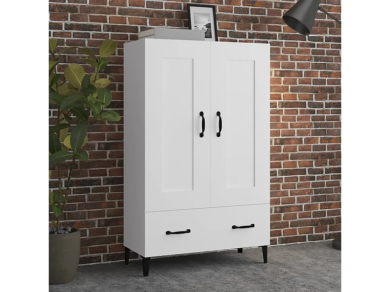 Buffet haut Blanc 70x31x115 cm Bois d'ingénierie