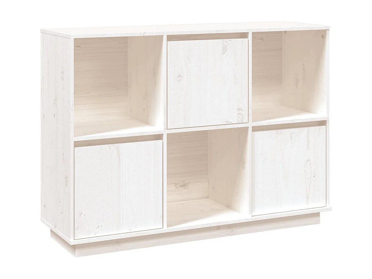 Buffet Blanc 110,5x35x80 cm Bois massif de pin