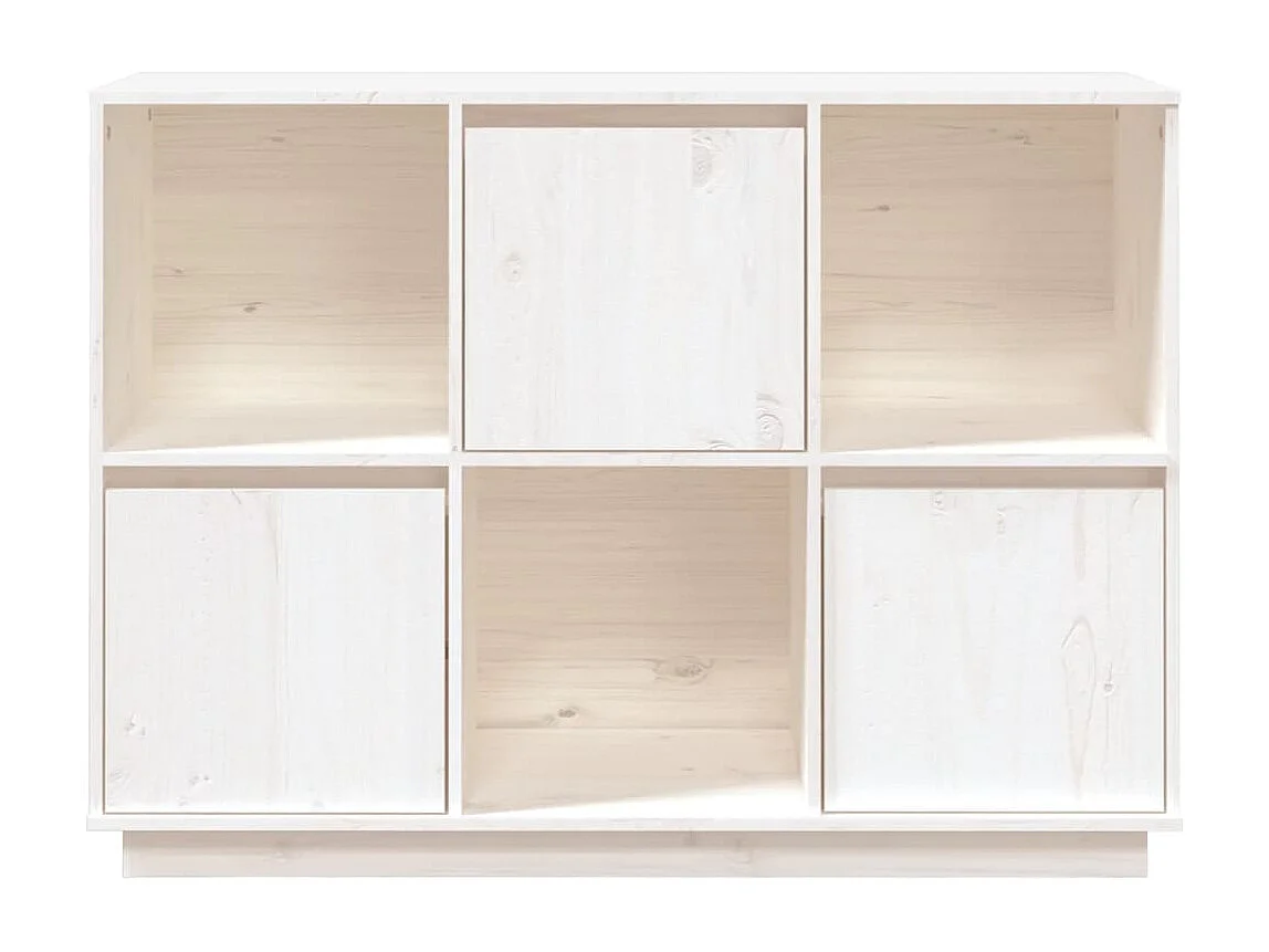 Buffet Blanc 110,5x35x80 cm Bois massif de pin