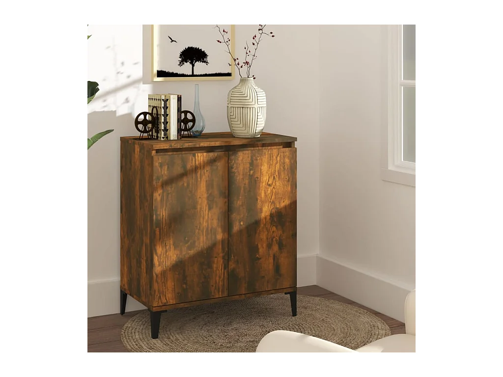 Buffet Chêne fumé 60x35x70 cm Bois d'ingénierie