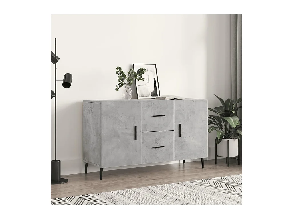 Buffet gris béton 100x36x60 cm bois d'ingénierie