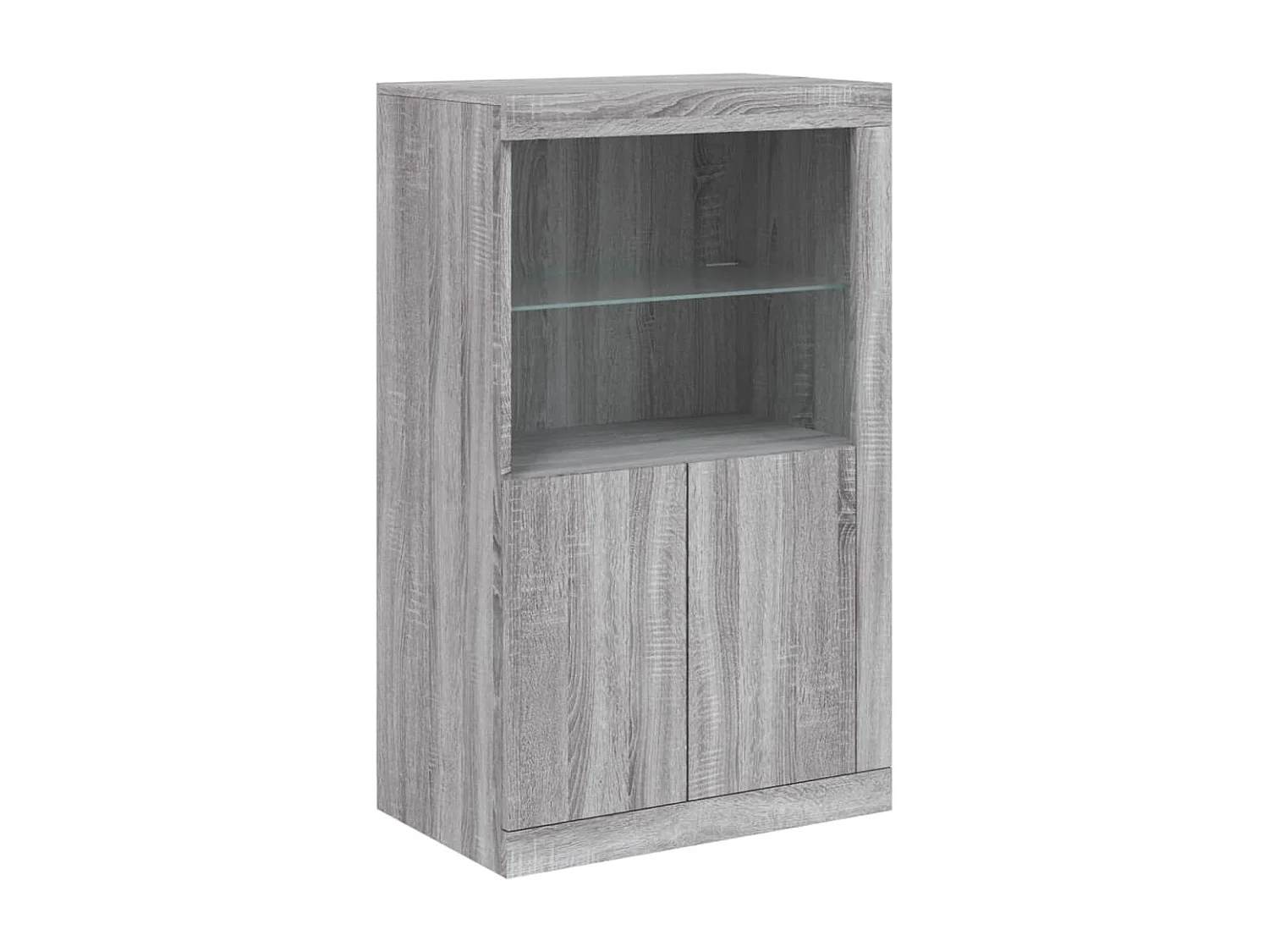 Aparador con luces LED gris Sonoma 162x37x100 cm