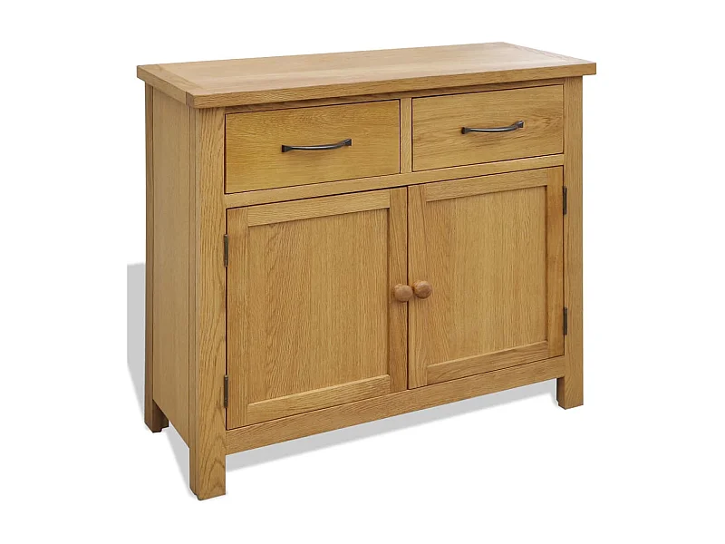Aparador de madera maciza de roble 90x33,5x83 cm