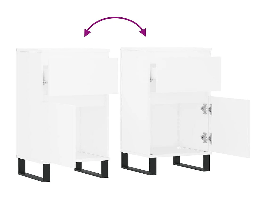 Buffets 2 pièces blanc 40x35x70 cm bois d’ingénierie