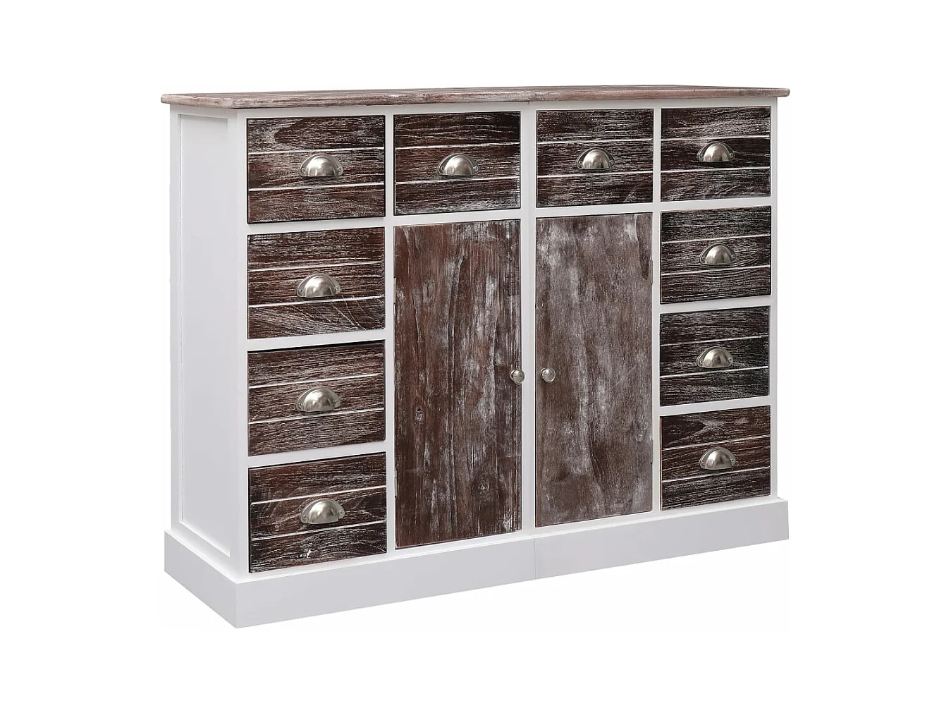 Buffet avec 10 tiroirs Marron 113 x 30 x 79 cm Bois