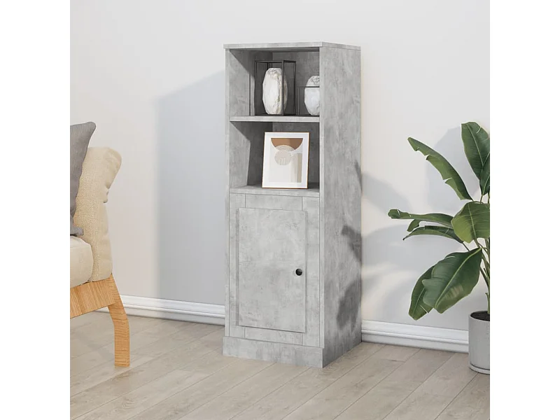 Buffet haut gris béton 36x35,5x103,5 cm bois d'ingénierie