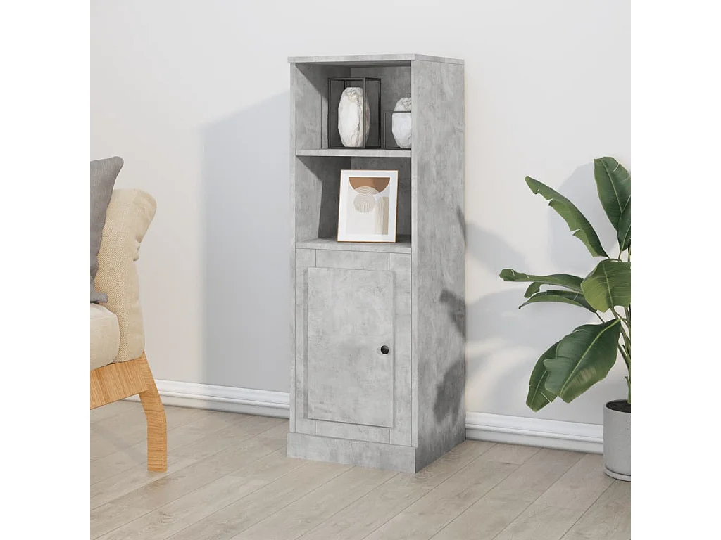 Buffet haut gris béton 36x35,5x103,5 cm bois d'ingénierie