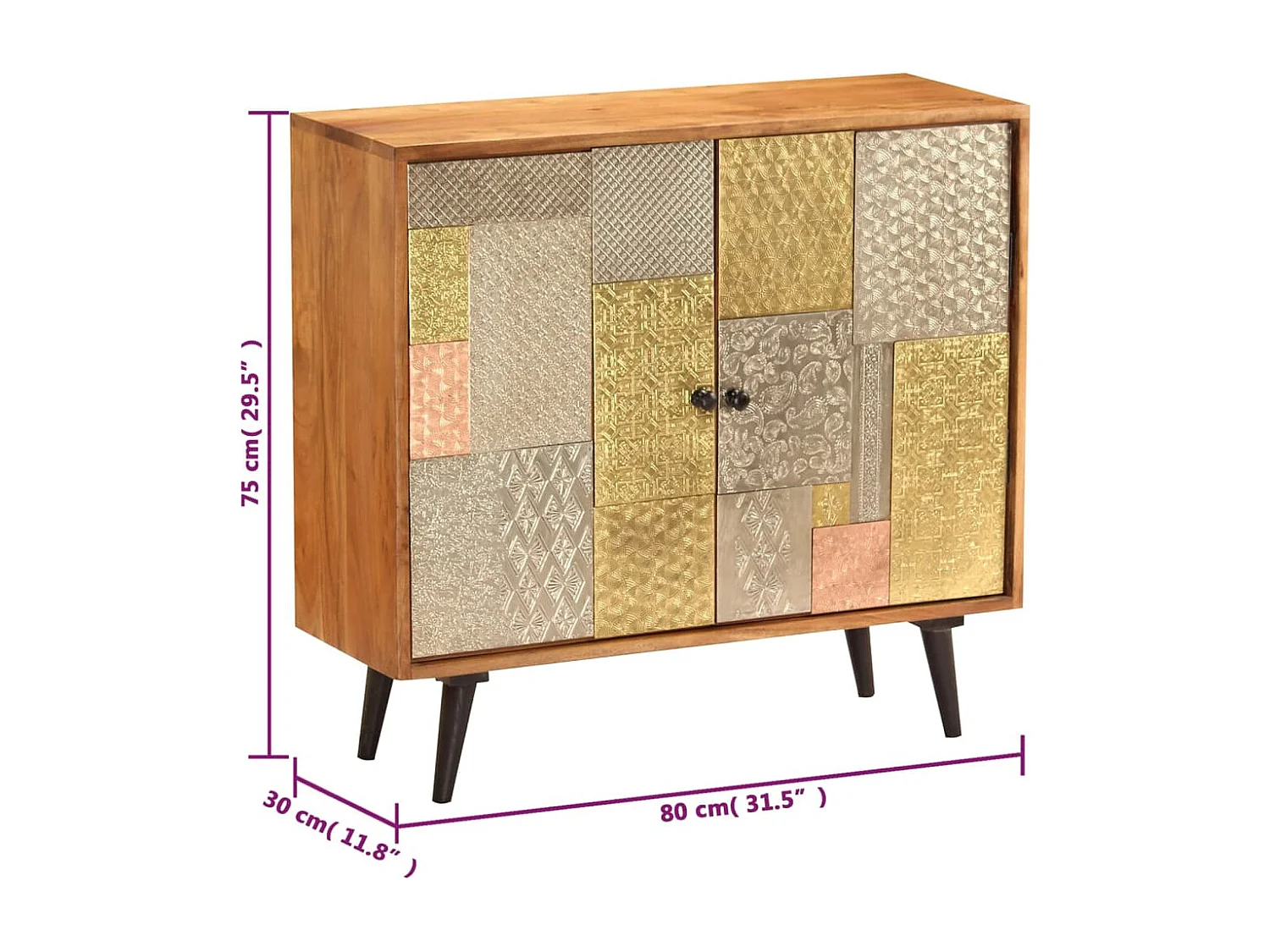 Buffet 80x30x75 cm Bois d'acacia massif