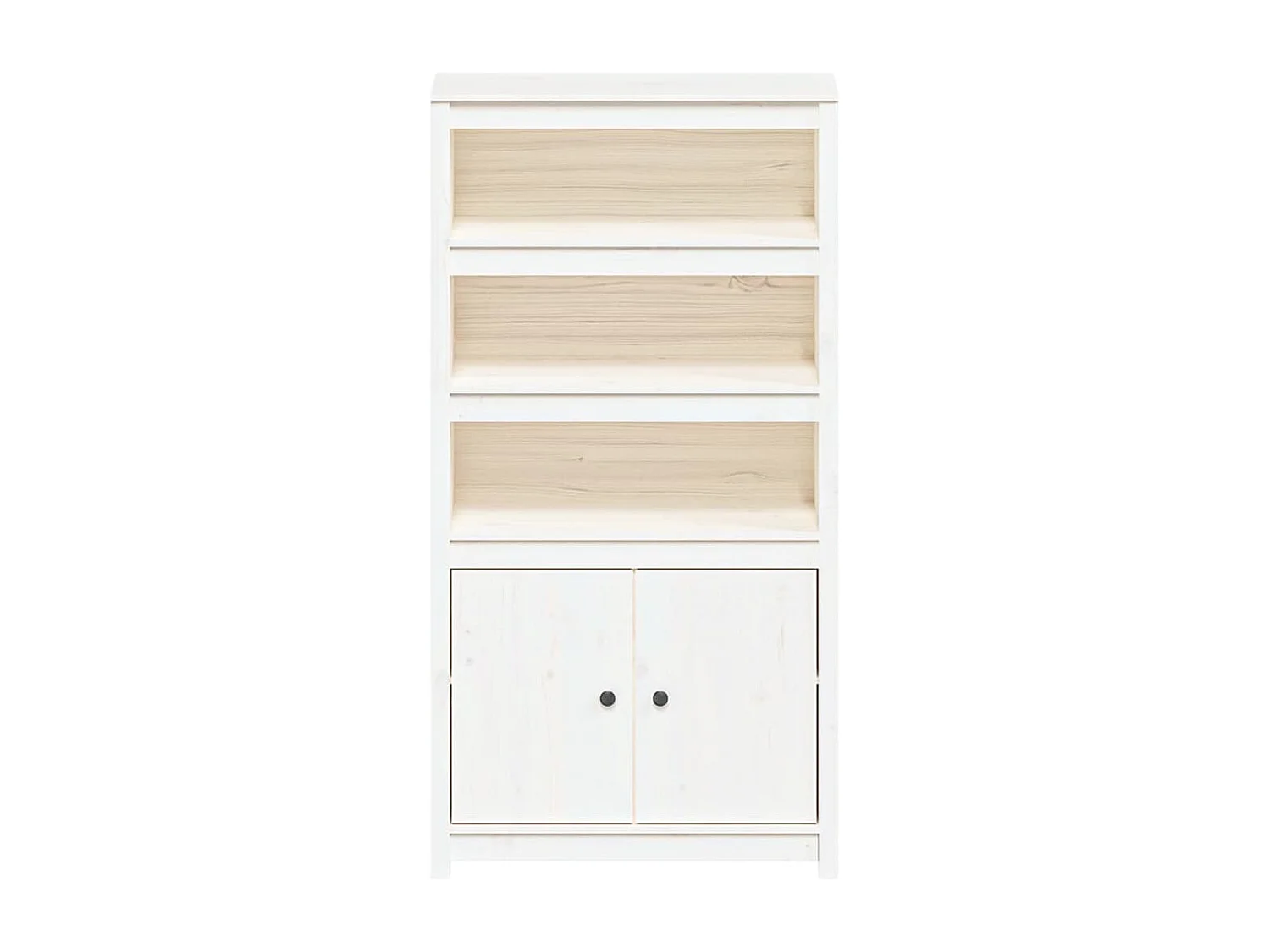 Buffet haut Blanc 80x35x154 cm Bois massif de pin