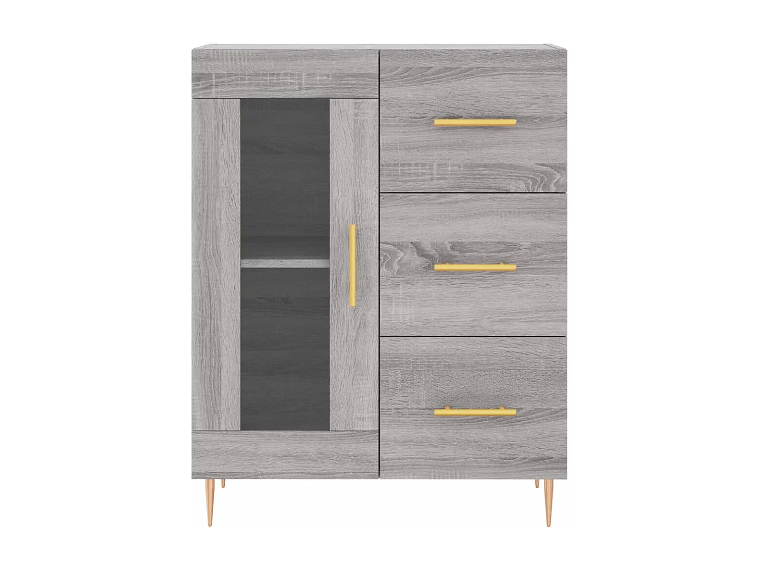 Aparador alto madera contrachapada gris sonoma 69,5x34x180 cm