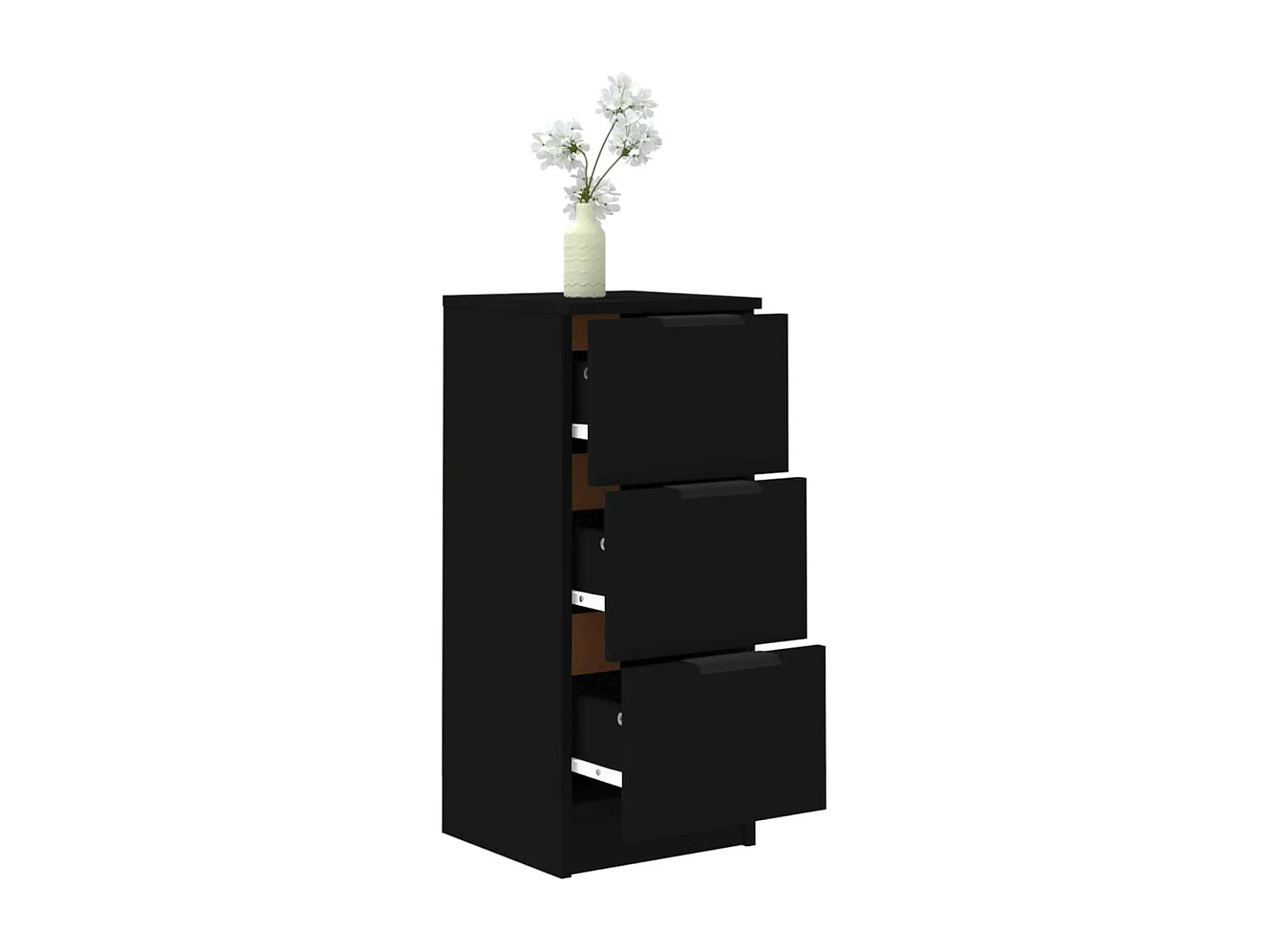 Buffet noir 30x30x70 cm bois d'ingénierie