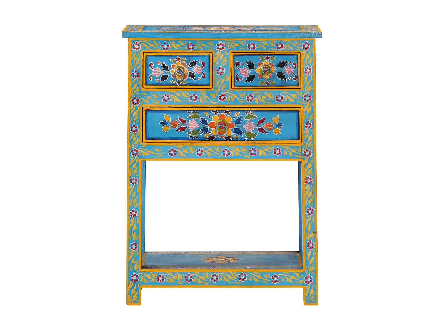 Buffet turquoise 55x30x76 cm bois massif de manguier