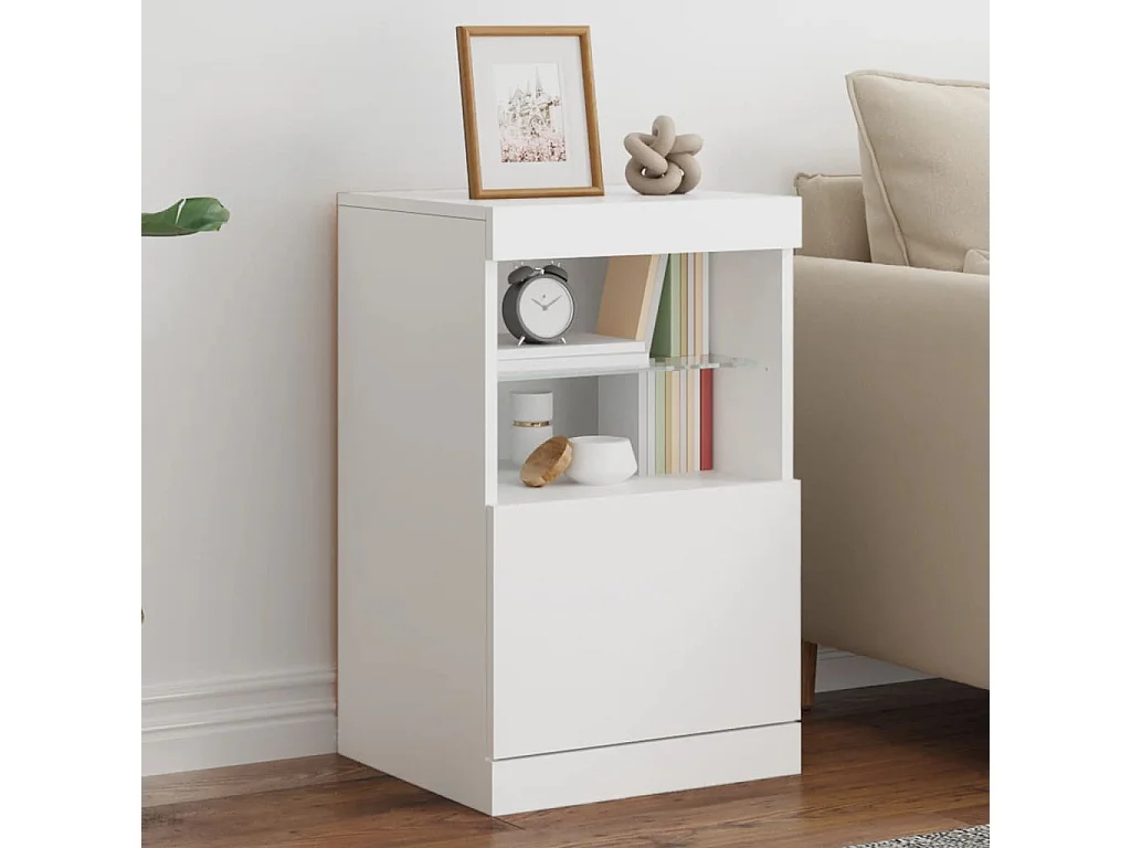 Dressoir met LED-verlichting 41x37x67 cm wit