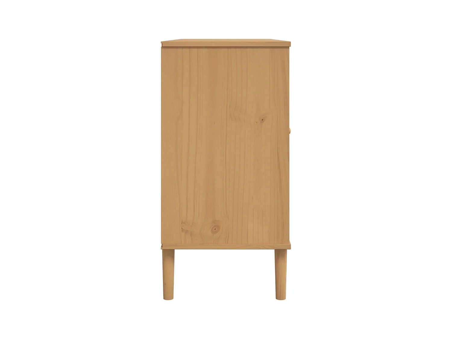 Buffet SENJA aspect rotin marron 112x40x80cm bois massif de pin