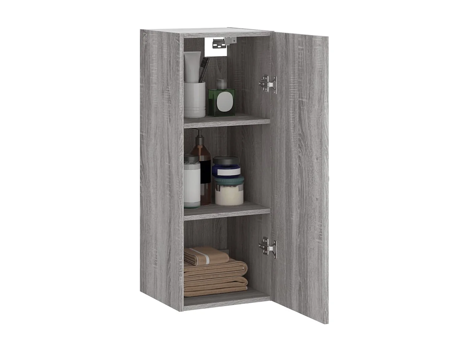 Wandkast 34,5x34x90 cm bewerkt hout grijs sonoma eikenkleurig