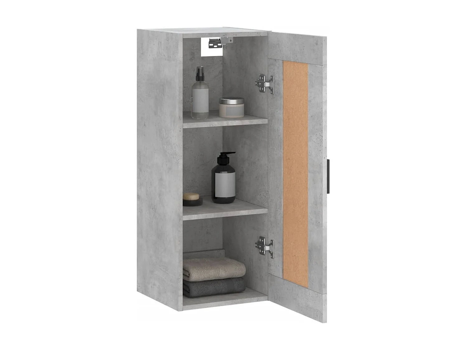 Armario de pared madera ingeniería gris hormigón 34,5x34x90 cm