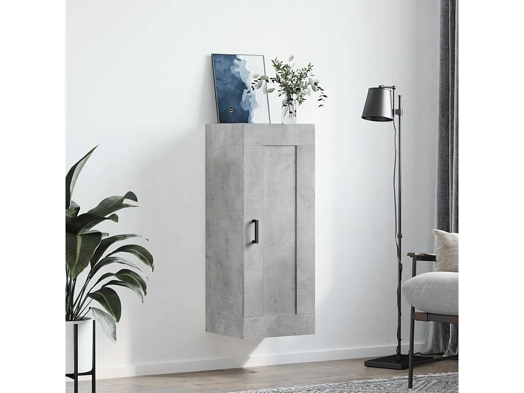 Armoire murale gris béton 34,5x34x90 cm bois d'ingénierie