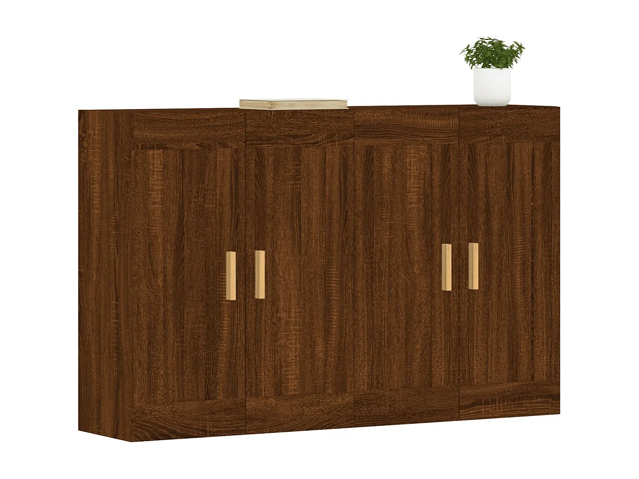 Armarios de pared 2 unidades madera de ingeniería marrón roble