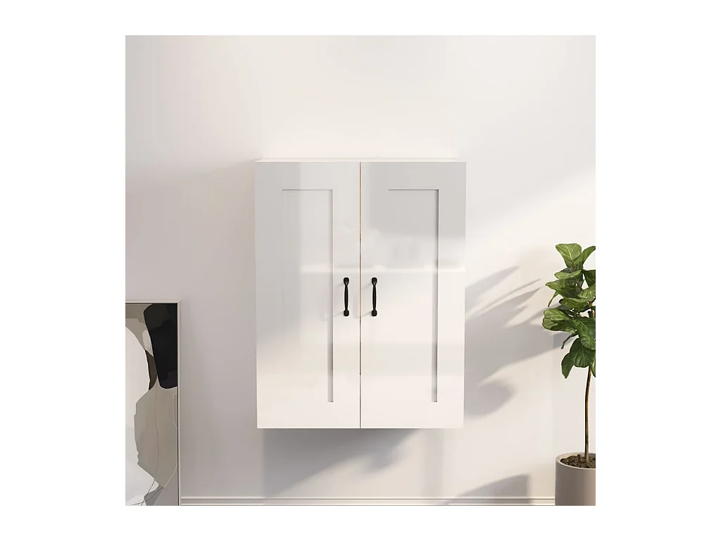 Armoire murale suspendue Blanc brillant 69,5x32,5x90 cm