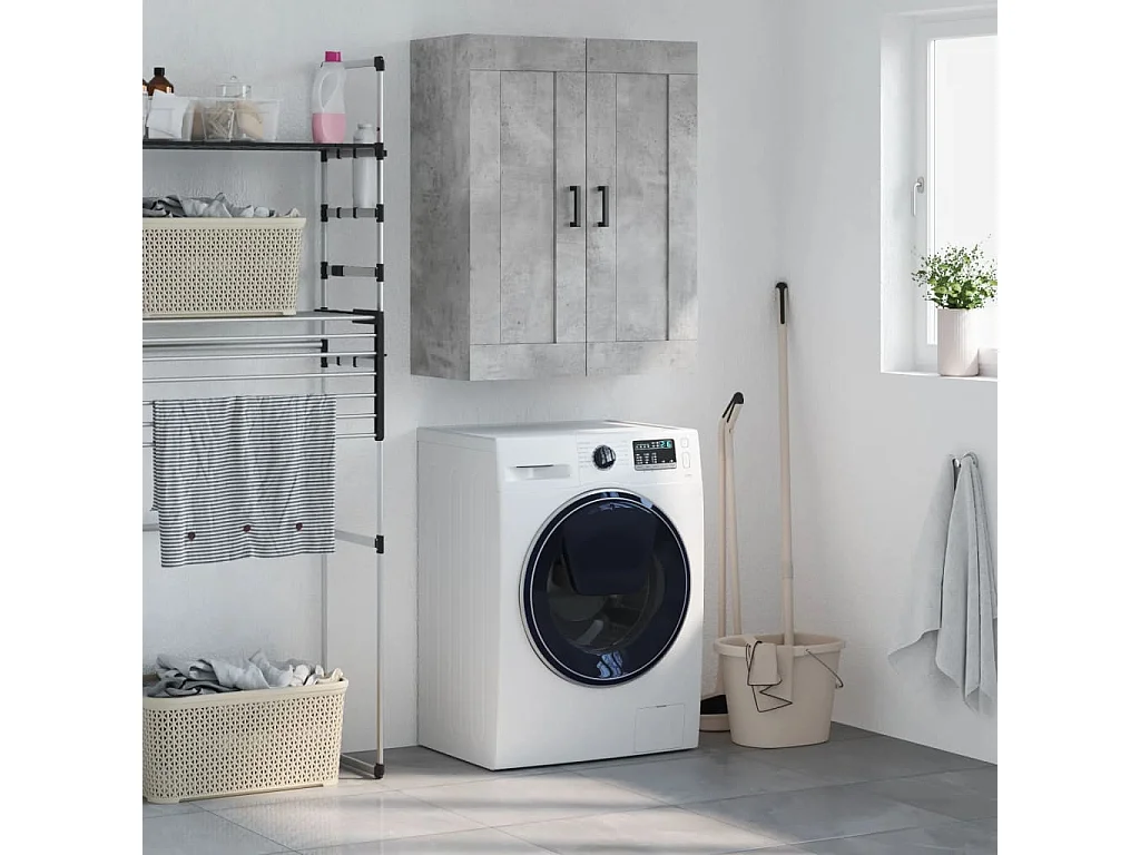 Armoire murale gris béton 69,5x34x90 cm bois d'ingénierie