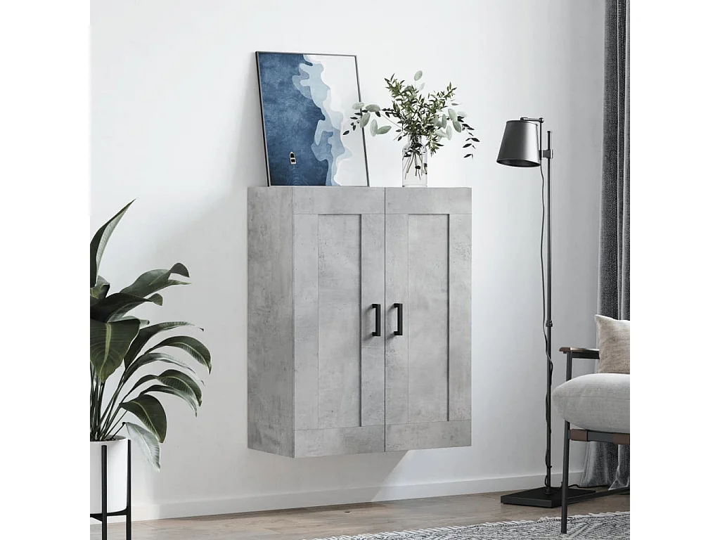Armoire murale gris béton 69,5x34x90 cm bois d'ingénierie