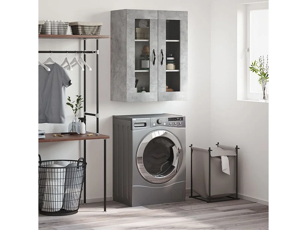 Armoire murale gris béton 69,5x34x90 cm bois d'ingénierie