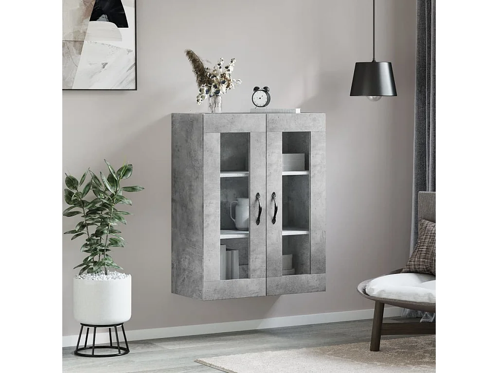 Armoire murale gris béton 69,5x34x90 cm bois d'ingénierie