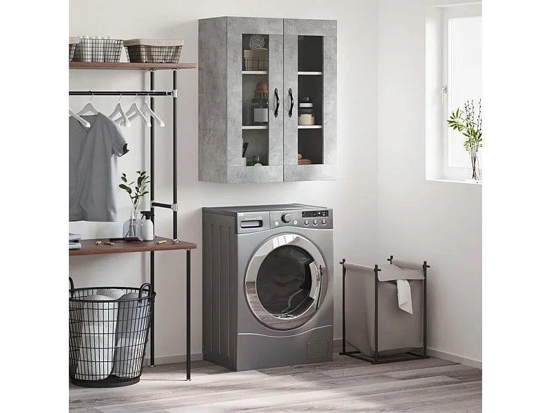 Armoire murale gris béton 69,5x34x90 cm bois d'ingénierie