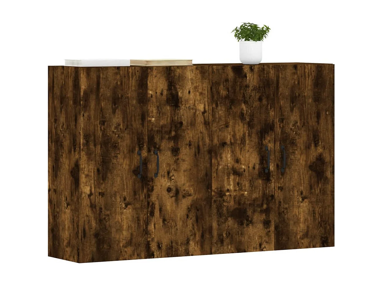 Armoires murales 2 pièces chêne fumé bois d'ingénierie