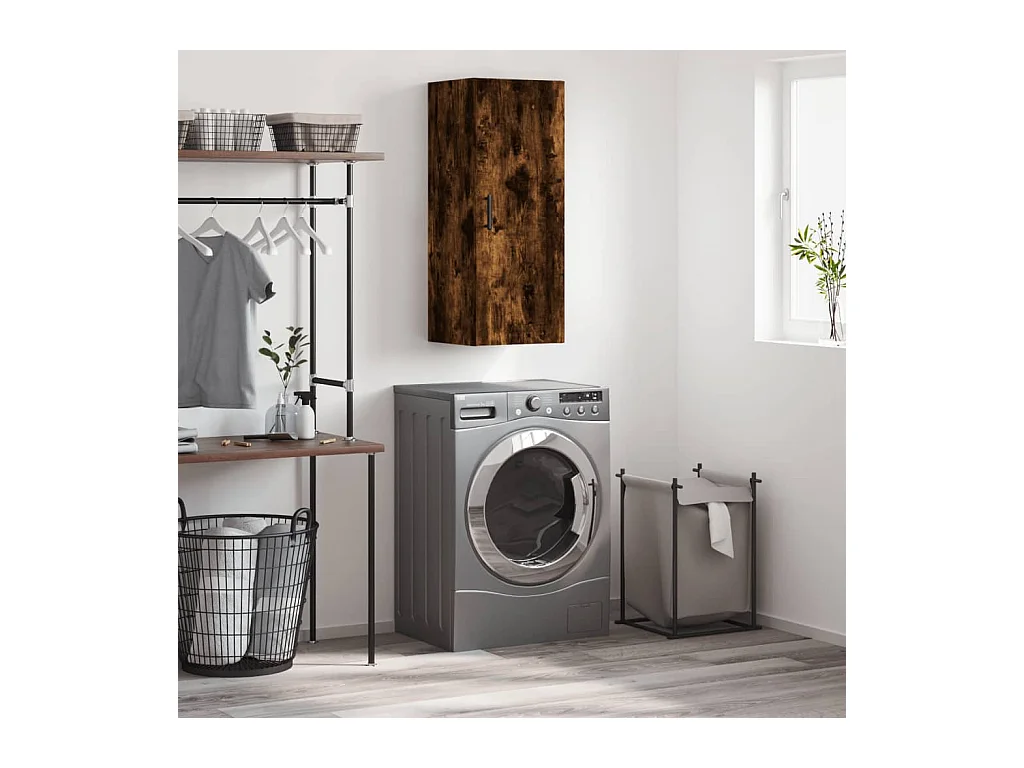 Armoire murale chêne fumé 34,5x34x90 cm