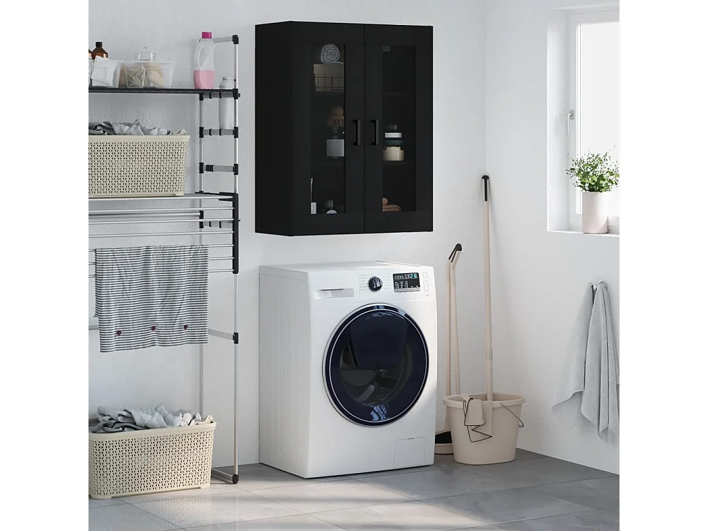 Armoire murale noir 69,5x34x90 cm