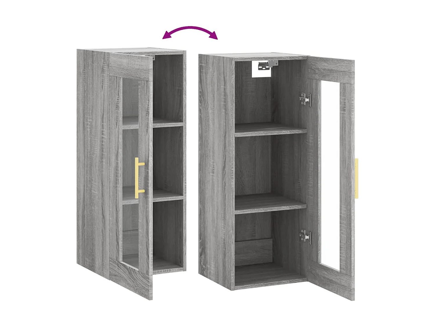 Hangkast 34,5x34x90 cm grijs sonoma eikenkleurig