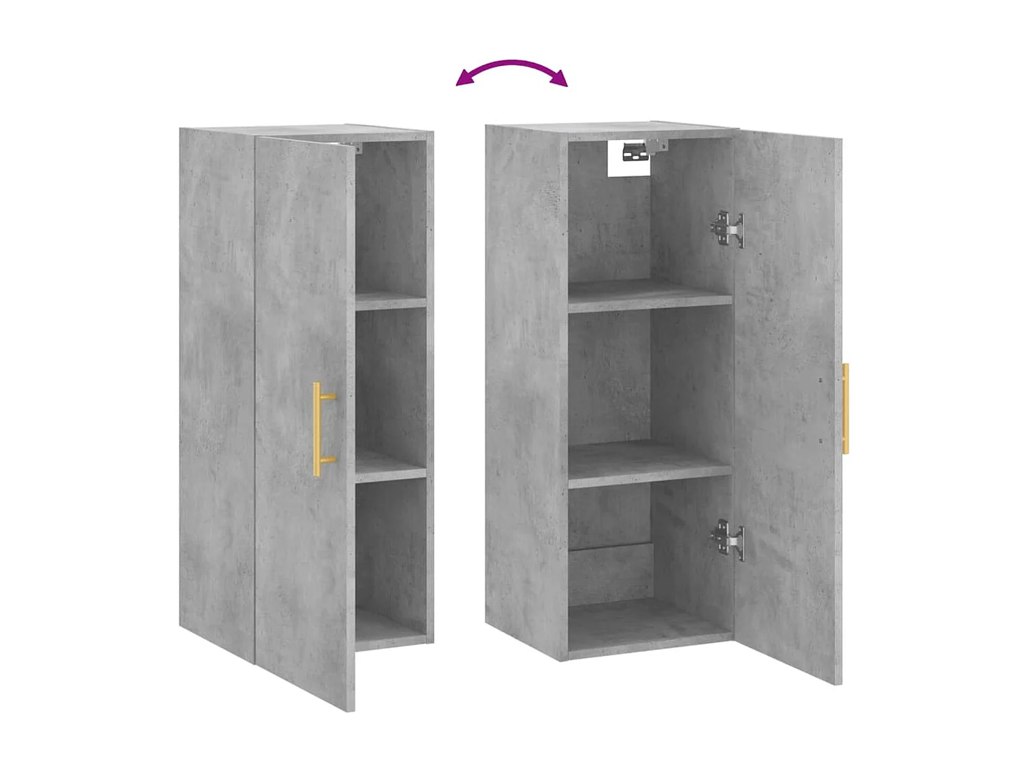 Armoire murale gris béton 34,5x34x90 cm