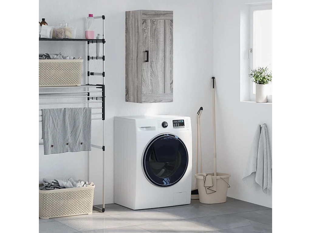 Armoire murale sonoma gris 34,5x34x90 cm bois d'ingénierie