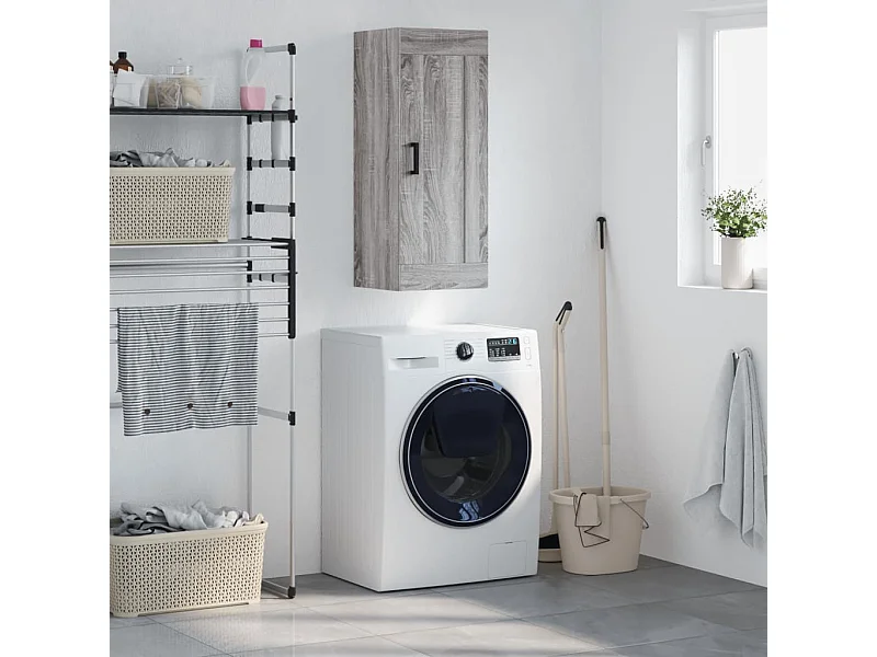 Armoire murale sonoma gris 34,5x34x90 cm bois d'ingénierie