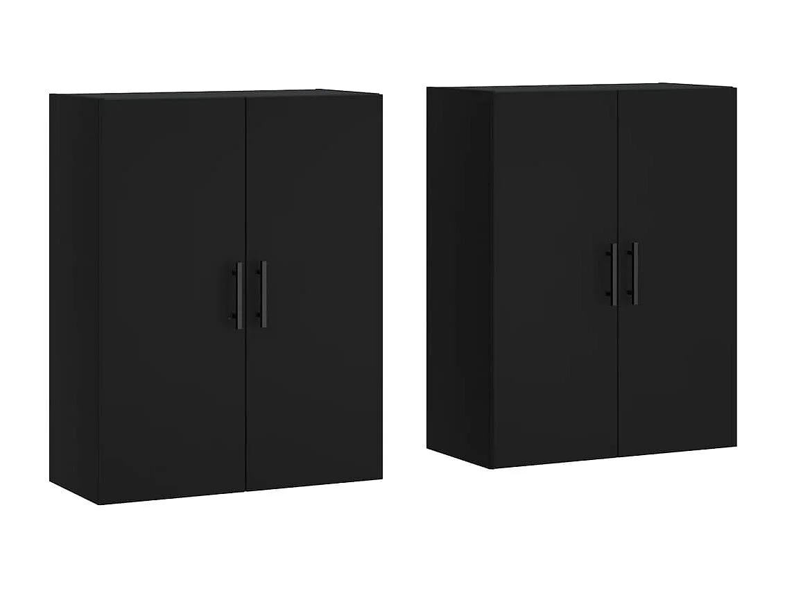 Armários de parede 2 peças 69,5x34x90 cm preto