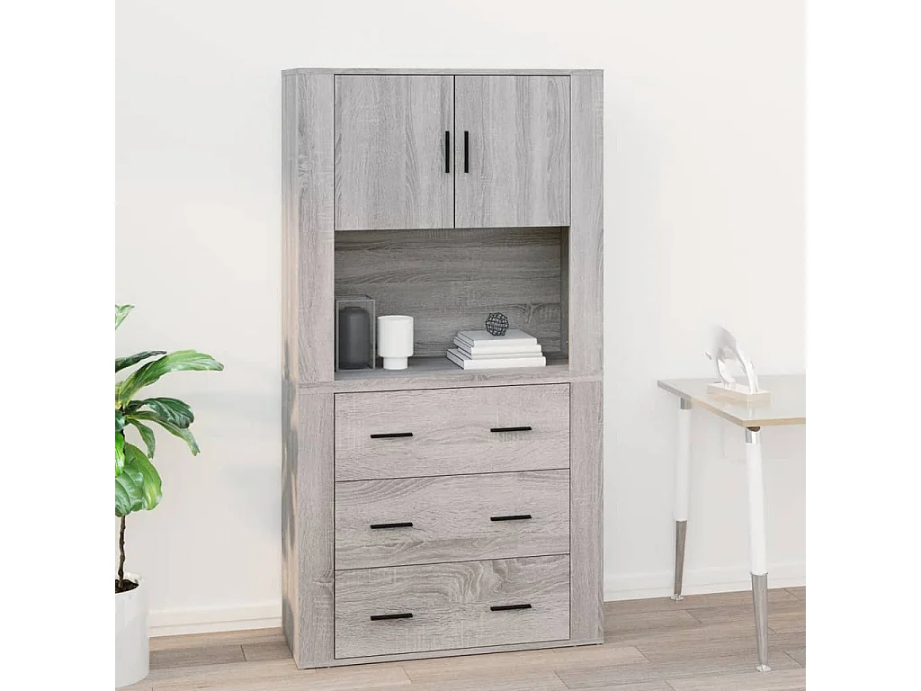 Armoire murale Sonoma gris 80x33x80 cm Bois d'ingénierie