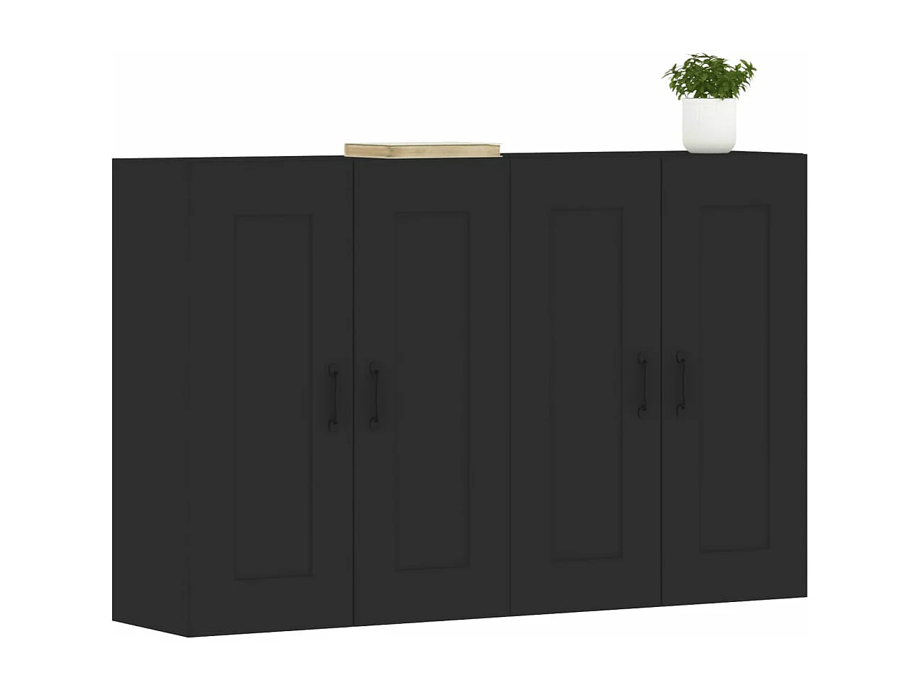 Armoires murales 2 pièces noir bois d'ingénierie